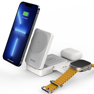 Nouveauté OEM 2 <span class=keywords><strong>3</strong></span> <span class=keywords><strong>en</strong></span> <span class=keywords><strong>1</strong></span> <span class=keywords><strong>Chargeur</strong></span> sans fil portable <span class=keywords><strong>de</strong></span> <span class=keywords><strong>voyage</strong></span> pliable magnétique, support <span class=keywords><strong>de</strong></span> charge sans fil pliable, logo personnalisé - Product Image 3
