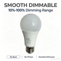 Ampoule LED A19 à intensité variable sans scintillement ETL FCC AC120V 7W 8W 9W 2700K 6500K Température de couleur réglable Ampoule LED