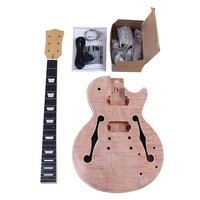 Kit de guitarra eléctrica semiterminada LP DIY con ensamblaje modificado y accesorios