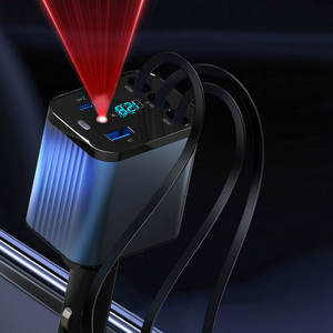 X15 Câble Rétractable 4-en-1 Type C PD 2A Charge Rapide, Station de Chargement Téléphone Voiture avec Lumière d'Ambiance Ciel Étoilé - Product Image 3