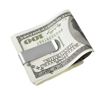 Klip uang baja tahan karat logam kustom Logo untuk Dompet Kulit ramping pria
