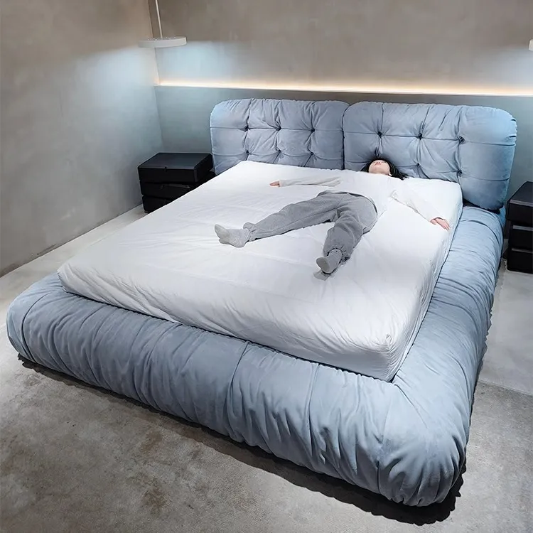 Современная легкая Роскошная спальня с Кремовым ветром, 1,8 м, облачная комфортная спальня, двуспальная кровать из массива дерева