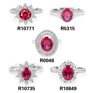 <span class=keywords><strong>Bijoux</strong></span> de luxe <span class=keywords><strong>Rubis</strong></span> taille ovale 5x7mm 925 Argent Bague <span class=keywords><strong>Bijoux</strong></span> Femme - Product Image 3