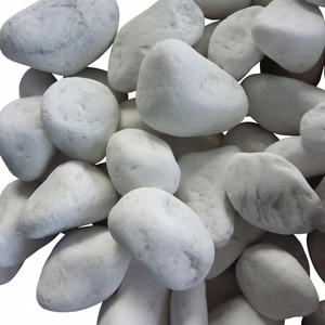 Galets de pavés polis de couleur blanc naturel pour usage extérieur, bâtiments de bureaux, design moderne et écologique, prix raisonnable - Product Image 1