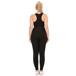 <b>Women's</b> Quick Dry Gym Fitness Yoga Leggings Sets <b>Plus</b> <b>Sizes</b> 3XL Eco-Friendly Breathable Nylon Solid Four-Way Stretch - Product Image 4