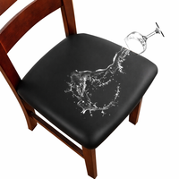 Housse de tabouret carrée en cuir PU imperméable prête à être expédiée, housse de siège de chaise élastique pour salle à manger, cuisine, hôtel, décoration
