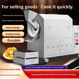 Machine de torréfaction horizontale à tambour, électrique et à gaz, pour châtaignes, arachides, graines de tournesol et produits laitiers, vente en gros - Product Image 3