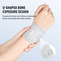 Attelle de poignet ultra-légère avec design compact et fermeture à boucle carrée, idéale pour le soutien du poignet lors du badminton