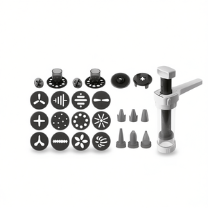 Cookie Press Decorating Syringe Set 23 Piece With 16 Shaping <b>Discs</b> And 6 Nozzles For Baking - Product Image 2