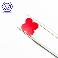 Pierre naturelle de turquoise rouge, trèfle à quatre feuilles, 6*6 mm à 12*12 mm, pierre polie pour la fabrication de bijoux, pierres précieuses minérales