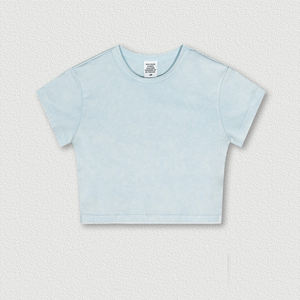 Streetwear Casual Summer Short Sleeve White Women's Acid Washed <strong>T-Shirt</strong> Cotton Spandex Baby Tee Y2K Slim Fit Crop Tops Free - Product Image 4