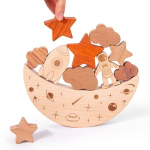 Juguete de Equilibrio Apilable de Madera de Haya Natural, Juego Divertido y Encantador para Bebés - Product Image 2