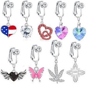 Gaby-anillo con diseño <span class=keywords><strong>de</strong></span> corazón y mariposa para el vientre, joyería para el cuerpo, sin perforación - Product Image 1