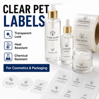 Etiquetas de Vinilo Transparente Personalizadas de Primera Calidad, Resistentes al Calor, Impermeables, en Rollo, para Cosméticos, Perfumes y Lápices Labiales