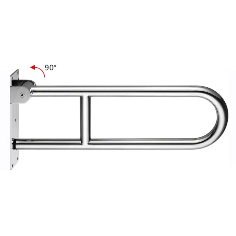 Wall Mount Brushed Folding U Shaped Handrail Stainless Steel 304 Toilet Safety Handles Armrest Bathroom handrail For Disabled
