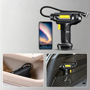 고출력 120W 무선 ABS 에어 컴프레서 40L/min 4000mAh 충전식 타이어 공기 주입기 자동 정지 LED 라이트 150psi 자동차/자전거용 - Product Image 4