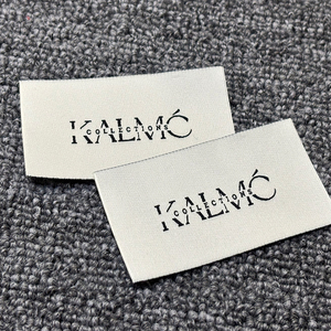 Etichette Tessute Personalizzate con Logo Privato, in Cotone Organico, Etichetta Jacquard ad Alta Densità, Etichetta per Collo Piegata al Centro, da Cucire con <span class=keywords><strong>Velcro</strong></span> - Product Image 2
