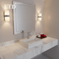 DUTU Lavabo en céramique rectangulaire blanc pur moderne pour salle de bain, avec robinet monocommande à levier de comptoir 9L