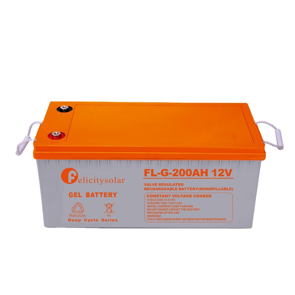 Felicity Солнечный Высокое качество Горячая продажа Gel Battery 200ah 12В батарея хранения солнечной энергии доступен OEM