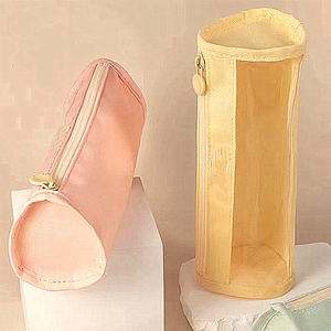 Organisateur de papeterie portable personnalisable, sac de rangement pour stylos en PVC couleur bonbon avec fermeture éclair, trousse de toilette étanche - Product Image 4