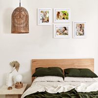 Egofine Lot de 4 cadres photo en bois massif 8x10 couvercle en plexiglas 4x6 5x7 tapis de table affichage mural cadre photo blanc