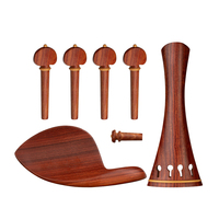 Handmade Violin Tailpiece Pegs Endpins Padauk 4 Strings 4/4 Size Violino Tuning Pegs Chinrest Violin Fiddle Strings Parts SET