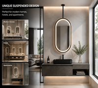 Miroir intelligent pour salle de bain, indice de protection IP44, miroir de maquillage LED moderne anti-buée, éclairage réglable 3000K-6000K pour hôtel, salon