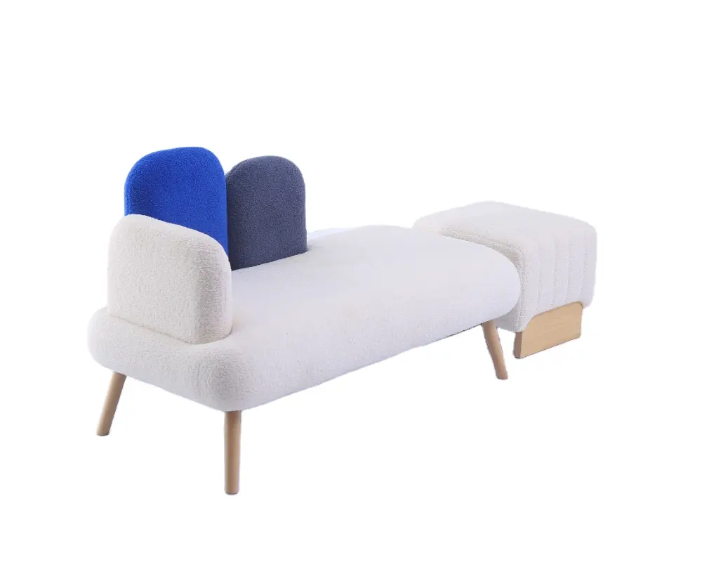 Sofá de brazo moderno y barato, sillón de salón con pedicura minimalista y relajante de diseño funky, sillón blanco