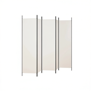 Divisor de Habitaciones Moderno de Tela Blanca, 5 Paneles, 98.4 x 78.7 Pulgadas, Biombo Plegable, Diseño Minimalista, Partición Móvil - Product Image 1