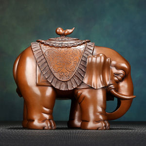 Copper Elephant Incense Burner Small Size <b>Hand</b> Made Religious Decor For Home Office Chinese Style Auspicious Design - Product Image 1