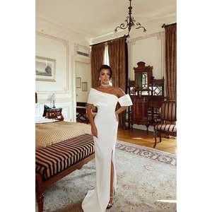 ชุดราตรีสีขาวแบบสายเดี่ยวทรงเอไลน์ ตกแต่งด้วยงานถักโครเชต์และเลื่อม ทรงเอ็มไพร์ ไซส์ XS สำหรับงานแต่งงานและงานรับปริญญา - Product Image 6