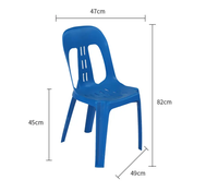 Chaise de bistrot sans bras d'extérieur blanche de l'usine empilable en plastique PP moulé par injection coloré pour restaurant café