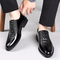 QLFashion hommes chaussures été nouveau motif Alligator britannique rétro affaires robe réel marié mariage