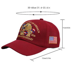 หมวกเบสบอลธีมวันชาติสหรัฐอเมริกาครบรอบ 250 ปี ขายส่ง หมวกแก๊ปธงชาติอเมริกันสำหรับวันชาติ 4 <span class=keywords><strong>กรกฎาคม</strong></span> ของตกแต่งวันหยุด - Product Image 3