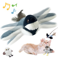 Jouet pour animaux de compagnie - Bestseller : Oiseau en peluche parlant et vibrant, baguette de chat électrique de simulation, jouet électrique résistant aux morsures pour chien