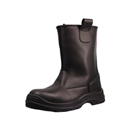Bottes de travail montantes antidérapantes, imperméables, anti-choc, anti-perforation, antistatiques, résistantes aux hautes températures, en cuir de vachette respirant avec maille