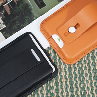 Dompet Kartu Ponsel Kulit PU Ramah Lingkungan dengan Emboss Kustom, Magnetik, Tipis, RFID, Tempat Kartu Kredit Bisnis dengan Fungsi Penyangga