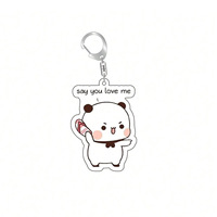 Porte-clés en plastique Bubu Dudu mignons, motif anime de couple d'ours adorable, pour accessoires et pendentifs de sac, tendance mode