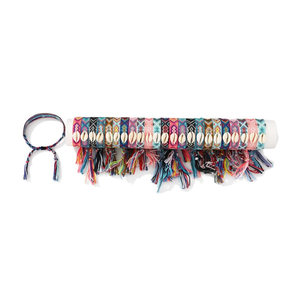 Braccialetto Intrecciato con Conchiglie, Pulsera Tubo Hecho A Mano, 24 Pezzi, Nappa Multicolore, Gioielli Decorativi alla Moda - Product Image 1