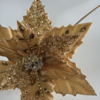 Fleurs de Poinsettia artificielles en polyester faites à la main, décorations de Noël, décoration intérieure murale, taille personnalisée, pour fêtes à domicile