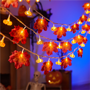 Fantasma blanco Halloween <span class=keywords><strong>calabaza</strong></span> cadena luces otoño hoja <span class=keywords><strong>de</strong></span> arce <span class=keywords><strong>calabaza</strong></span> decoración para fiesta fantasma cadena luces para decoraciones festivas - Product Image 5