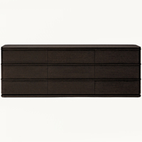 Commode classique de luxe haut de gamme en chêne massif avec système de fermeture amortie, meuble sur mesure pour chambre et salon