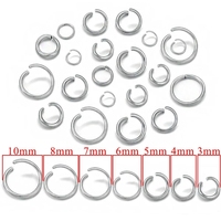 Bracelet et collier d'anneaux de saut en acier inoxydable de 3 à 10 mm Connected Circle Diy Accessories