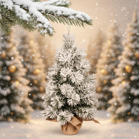Neuer Freundlicher Weihnachtsbaum Hochwertiger Umweltfreundlicher Premium Beflockter PVC-Tisch-Weihnachtsbaum 40 Warmweiße LED-Lichter Batteriebetrieben