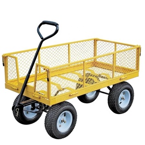 Chariot de jardin Yardworks en acier à <span class=keywords><strong>4</strong></span> <span class=keywords><strong>roues</strong></span> avec côtés amovibles en maille, capacité de 600 lb, chariot de travail de jardin, <span class=keywords><strong>remorque</strong></span> - Product Image 4