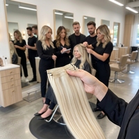 Meilleures ventes sur le marché capillaire : Tissages invisibles Genius Weft, couleurs foncées/claires/balayage, possibilité de personnalisation avec logo
