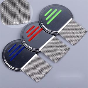 مشط للقمل والصئبان والقراد والبراغيث بمقبض من الفولاذ المقاوم للصدأ وأسنان محززة مع خطوط بلاستيكية مانعة للانزلاق - Product Image 6