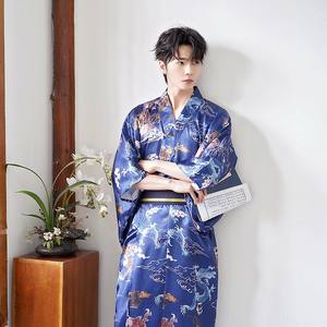 Collection Automne/Hiver 2025 – <span class=keywords><strong>Kimono</strong></span> Traditionnel <span class=keywords><strong>Japonais</strong></span> en <span class=keywords><strong>Soie</strong></span> pour <span class=keywords><strong>Homme</strong></span> – Tenue Formelle, Costume de Samouraï, Yukata, Robe de Chambre – Multicolore - Product Image 2