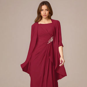 TEENYEE Designer Mère de la Mariée <span class=keywords><strong>Veste</strong></span> En Mousseline De Soie Étole Élégant Cape De Mariée Manchette Perlée Boléro <span class=keywords><strong>Veste</strong></span> De <span class=keywords><strong>Mariage</strong></span> - Product Image 5