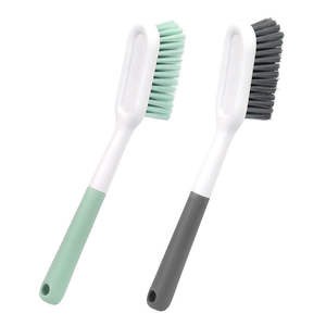 แปรงขัดรองเท้าด้ามยาว ขนแปรงไนลอน เส้นใยพลาสติก กันน้ำ ทนต่อการสึกหรอ สีเทา สีเขียว เครื่องมือทำความสะอาดอเนกประสงค์ - Product Image 2